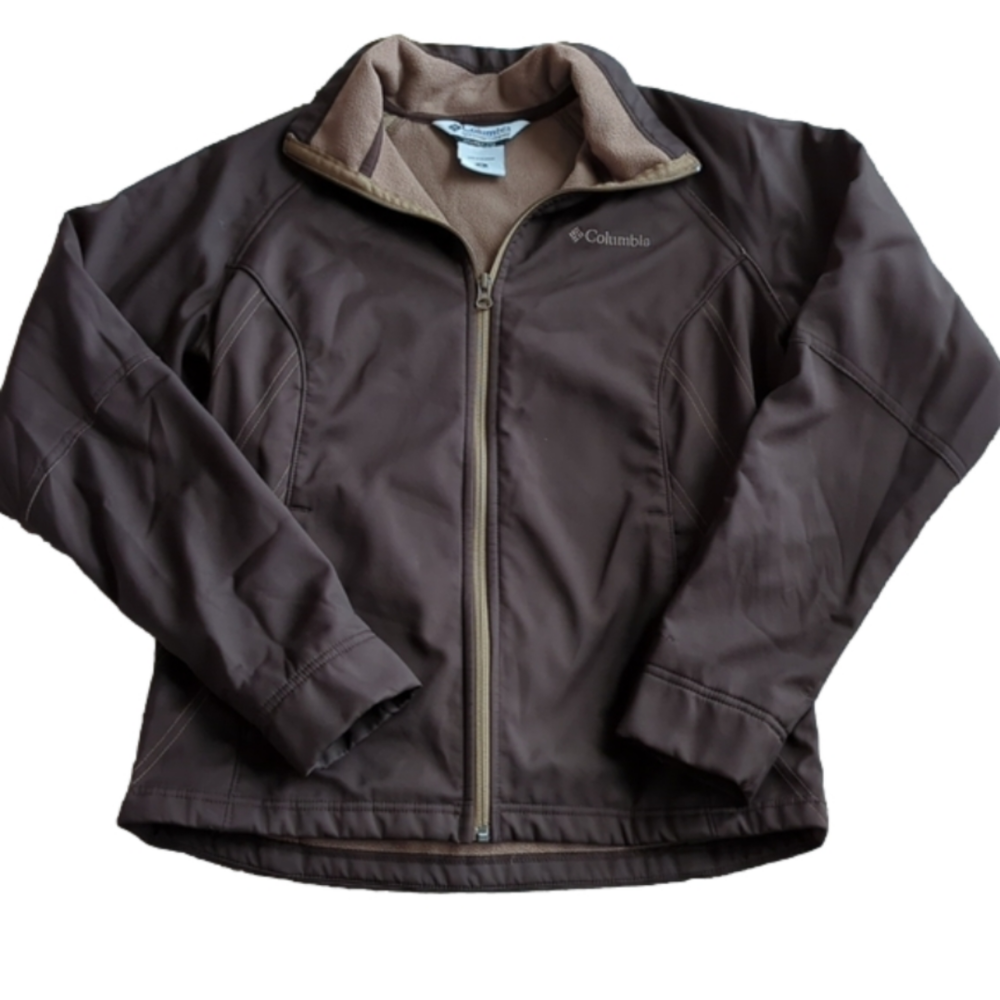 Columbia Brown Tan OmniShield Full Zip Spring Fall Utility Jacket Size M